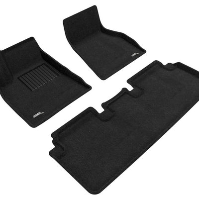 3D MAXpider 15-19 Tesla Model S Elegant 1st 2nd Row - Floor Mat Set (Black)