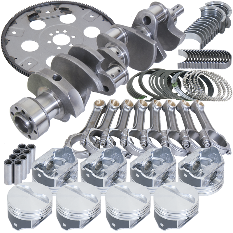 Eagle Chevy 350 1Pc 3.750in Crank 5.700in I-Beam Rods 4.060in Pistons 168 Tooth FP Balanced Assembly