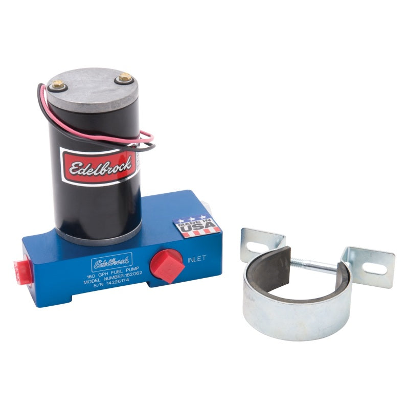 Edelbrock Fuel Pump Electric Quiet-Flo Carbureted 160GPH 1/2In In 1/2In Out 160 GPH Blue