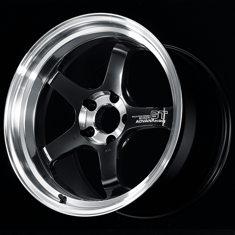 Advan GT Beyond-R 18X9.5 / +45 Offset / 5x100 BC / 63mm Bore / Diamond Cut and Dark Platinum Black