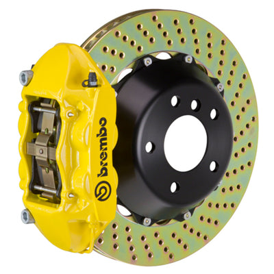 Brembo 06-12 325xi/328xi Front GT BBK 4 Piston Cast 365x29 2pc Rotor Drilled- Yellow