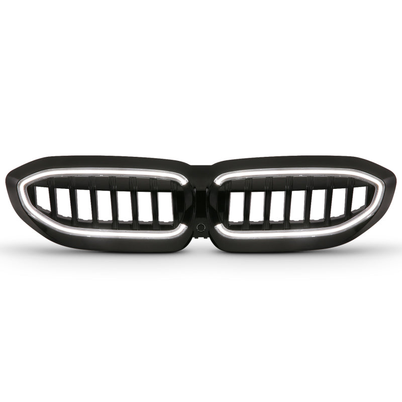 ANZO 19-22 BMW 3 Series Black Housing Full LED Front Grille w/ Initiation & Running Light
