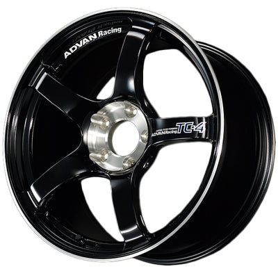 Advan TC4 18x10 +35 5x114.3 Racing Gloss Black and Diamond Cut Wheel