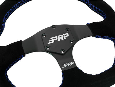PRP Comp-R D-Shape Suede Steering Wheel - Blue