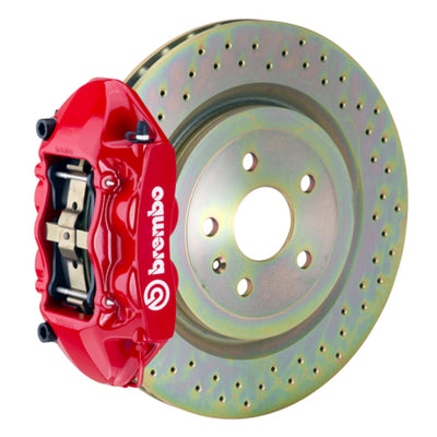 Brembo SS Rear GT BBK 4 Piston Cast 365x28 1pc Rotor Drilled-Red