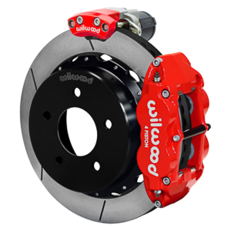 Wilwood 88-98 GM C1500 Superlite Rear Electronic Parking Brake Kit 14in Rotor 3.25in Offset - Red