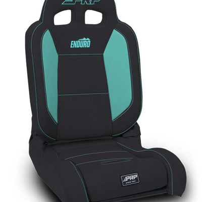 PRP EnduroDaily Reclining Suspension Seat - Black/Teal Vinyl - Passenger