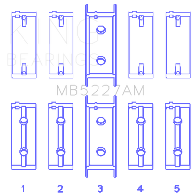 King Engine Bearings Mitsubishi 4G63/4G63T (92) (Size +0.25mm) Main Bearing Set