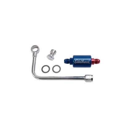 Edelbrock Chromed Steel Fuel Line and Filter Kit Fo Eps Carbs