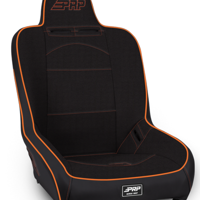 PRP Premier High Back Suspension Seat- Black/Orange Tweed
