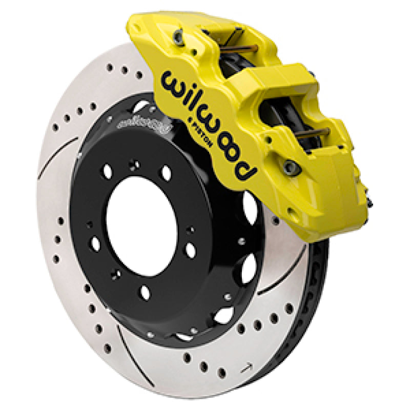 Wilwood 99-12 Porsche 911 (996/997) Aero6 Front Brake Kit Drill/Slot 14.00in Rotor W/Lines - Ylw