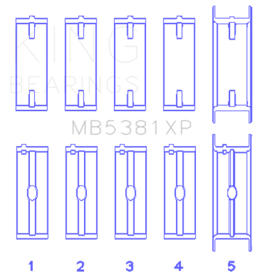 King Engine Bearings Holden 253/308CI 5.0L/5.7L (Size .020) Main Bearing Set