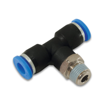 Vibrant Push Lock Vacuum Male Tee Fitting Tube OD 1/4in Male Thread 1/4in NPT