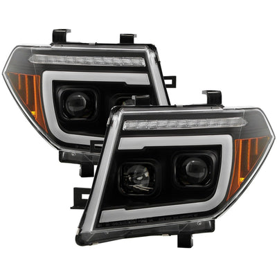 Spyder Apex 05-08 Nissan Frontier High-Power LED Module Headlights - Black (PRO-YD-NF05AP-SEQGR-BK)