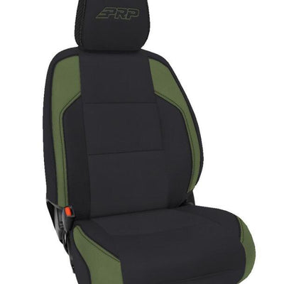 PRP 16-23 Toyota Tacoma Front Seat Covers (Pair) - Black/Olive Green