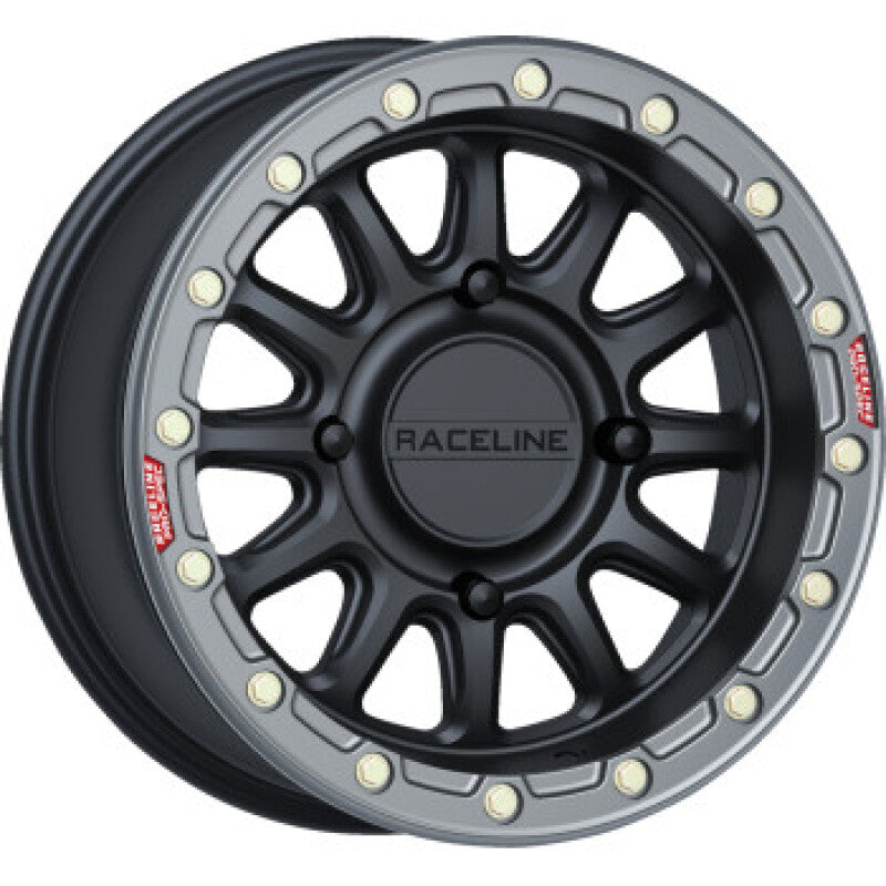 Raceline A14BG Alpha 15x7in/4x137 BP/10mm Offset/110.18mm Bore- Black & Gunmetal Ring Beadlock Wheel