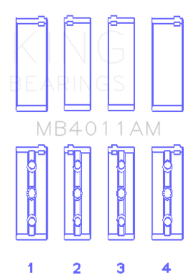 King Engine Bearings Toyota 1Mzfe (Size +0.75mm) Main Bearing Set