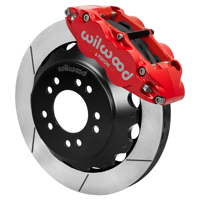 Wilwood Ford Mustang II Ford Narrow Superlite 6 Front Brake Kit w/ 12.88in Slotted Rotor - Red