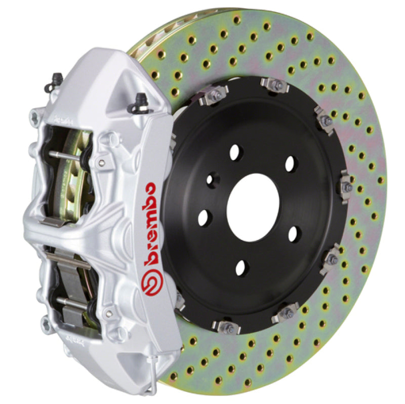 Brembo 24+ BMW M30i/530i XDrive Front GT BBK 6 Piston Cast 380x34 2pc Rotor Drilled - Silver