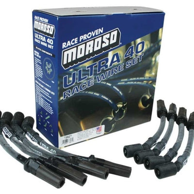 Moroso GM LS Ignition Wire Set - Ultra 40 - Sleeved - Coil-On - 9.75in Wire - Black