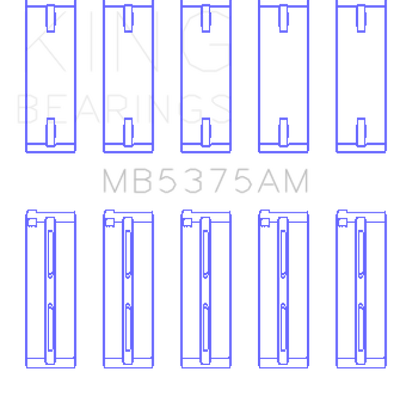 King Engine Bearings Toyota 2Zzge (Size +0.50mm) Main Bearing Set