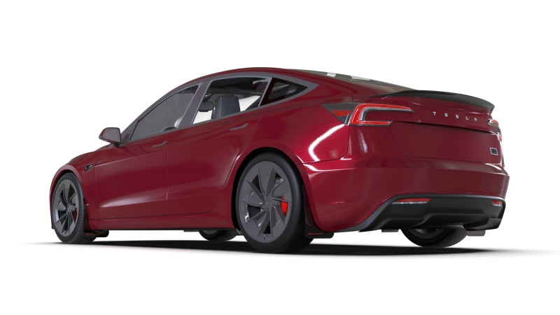 Rally Armor 24-25 Tesla Model 3 Highland Black UR Mud Flap White Logo