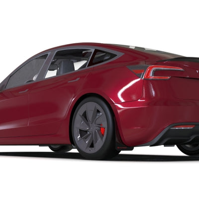 Rally Armor 24-25 Tesla Model 3 Highland Black UR Mud Flap Metallic Black Logo