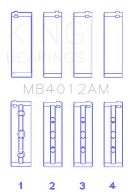 King Engine Bearings Toyota 5Vzfe (Size +0.50mm) Main Bearing Set