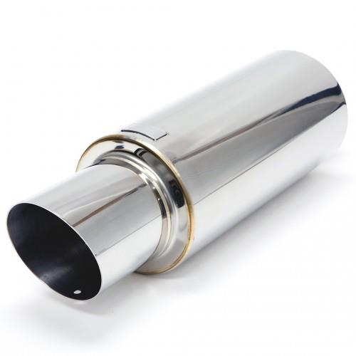 BLOX Racing 63.5mm N1 304 SS Universal Exhaust Muffler w/ Angled Tip