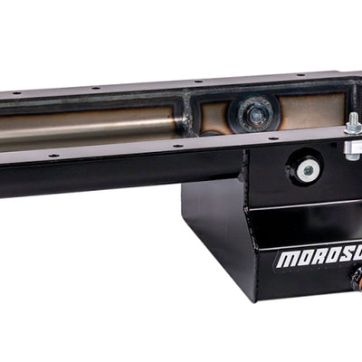 Moroso GM LS Early F-Body (Road Race) Spin-On Filter Drain Back Rear Sump Steel Oil Pan - Black