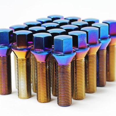 Wheel Mate Mevius Lug Bolt Set of 20 - Chrome Neon 14x1.50 27mm Cone 60 DEG TAP
