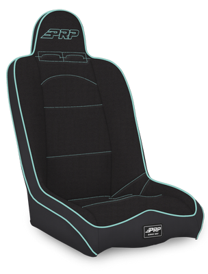 PRP Daily Driver High Back Suspension Seat- Black/Teal Tweed