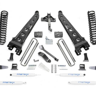 Fabtech 08-10 Ford F450/550 4WD 6in Rad Arm Sys w/Coils & Perf Shks