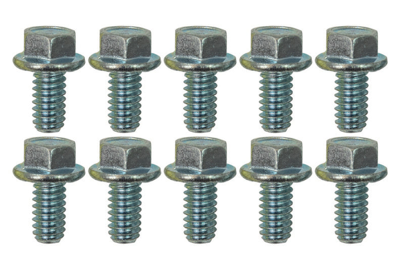 Moroso 1/4in-20 x .500in Serrated Zinc Flange Bolt  - 10 Pack