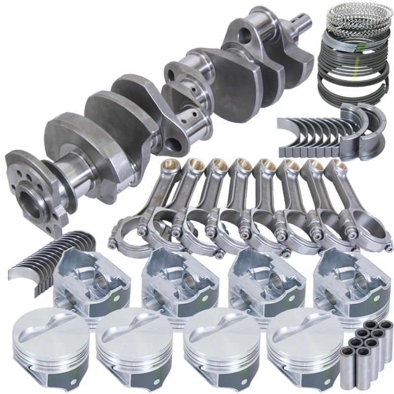 Eagle Chevy 350 1Pc 3.750in Crank 5.700in I-Beam Rod 4.060in Pistons Eagle 153 Tooth FP Bal Assembly