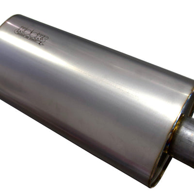 Kooks 3in Oval Center/Center Muffler 18in Long Body Polished Stainless Steel