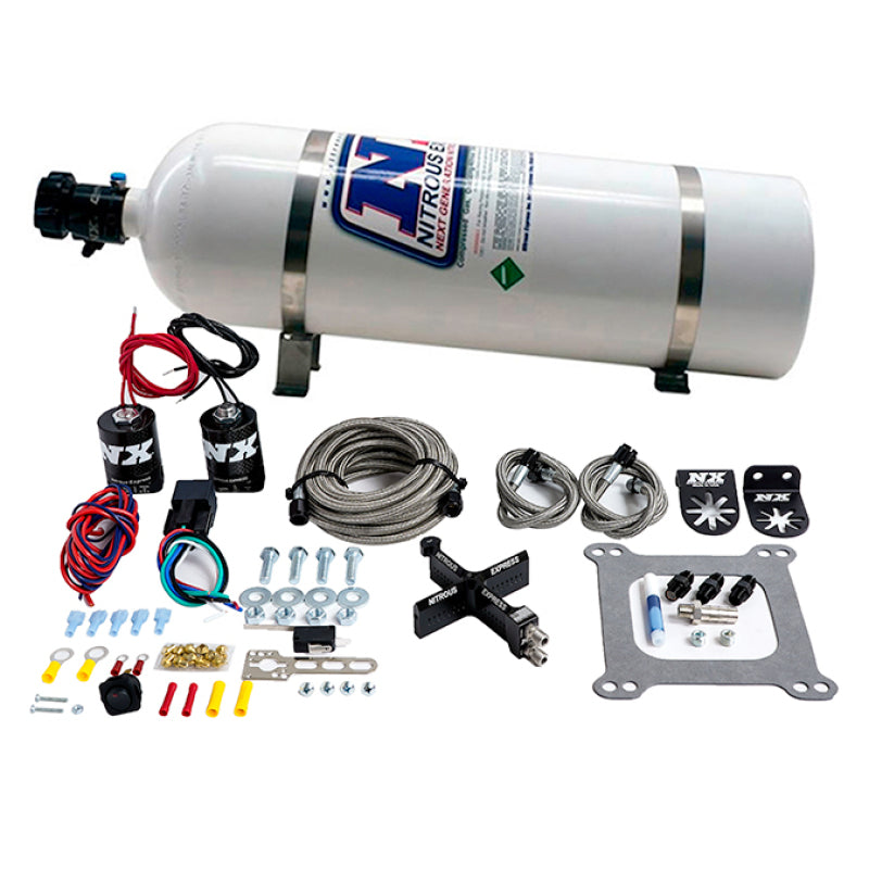 Nitrous Express 4150 Covert Crossbar Plate System Stage 6 50-300HP (15lb Bottle)