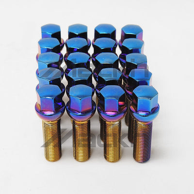 Wheel Mate Mevius 17 Hex 14x1.25 40mm Cone 60 Deg Tap Blue Neon Lug Bolt - Set of 20
