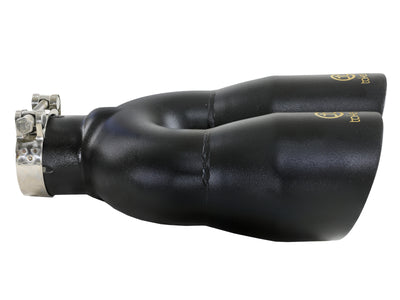 aFe Takeda 2.5in 304 Stainless Steel Clamp-on Exhaust Tip Driver Side 2.5in Inlet 4inDual-Black