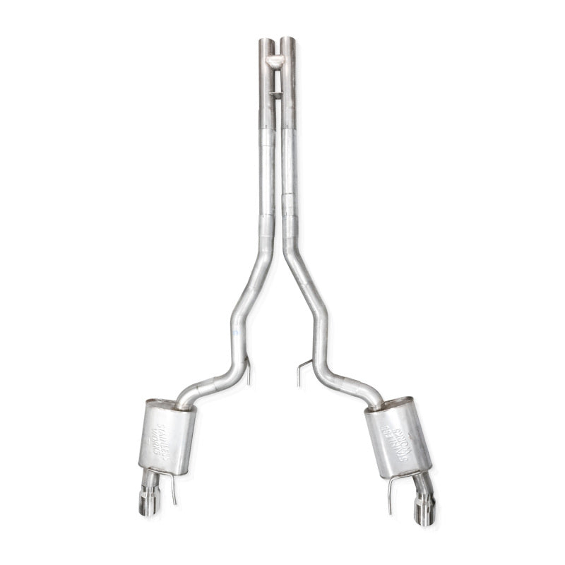 Stainless Works 2024 Mustang GT Catback Dual Tips Legend Sound H-Pipe Factory Connect Exhaust