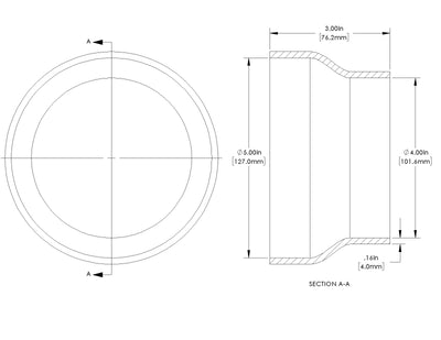 aFe POWER Universal Products Coupler Kit (5 x 4)in ID x 3in L - Black