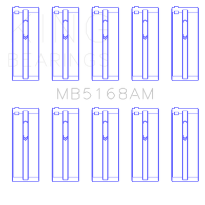 King Engine Bearings Honda F22B/H22A (Size +0.75mm) Main Bearing Set