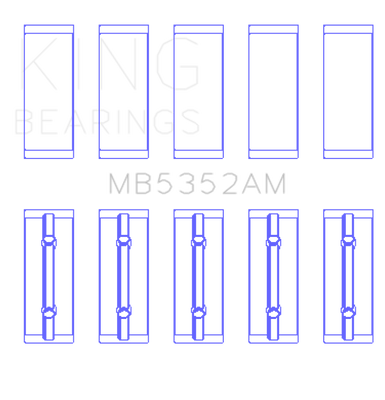 King Engine Bearings Renault K9K/K4M (Size +0.50mm) Main Bearing Set