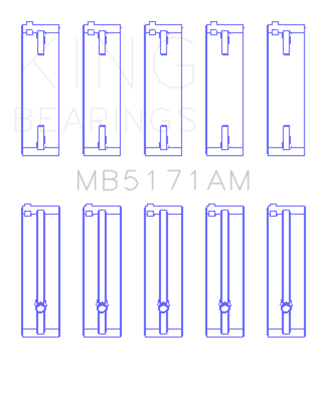 King Engine Bearings Mazda FS-DE L4/FP L4/FS L4  DOHC 16 Valve  (Size +1.0) Main Bearing Set
