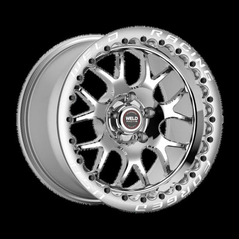 Weld S77 15x10 / 6x139.7mm BP / 6.5in. BS Polished Wheel (Medium Pad) - Black HD Beadlock MT