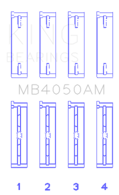 King Engine Bearings Mitsubishi 6G74 (Size +0.50mm) Main Bearing Set