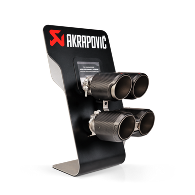 Akrapovic Counter Display with BMW M3/M4 Sample Tail Pipe Sets