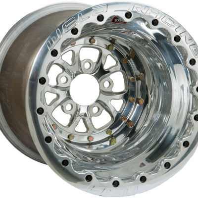 Weld V-Series 16x16 / 5x4.75 BP / 4in. BS Polished Wheel - Polished Double Beadlock