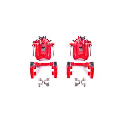 Power Stop 00-06 Audi TT Quattro (w/Non Vented Rotors Only) Rear Red Calipers w/Brackets - Pair