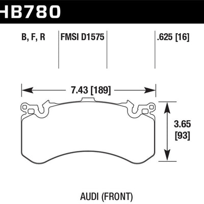 Hawk 2018 Audi S6 Premium Plus/Prestige 4.0L / Audi S6 Prestige 4.0L HP+ Front Brake Pads